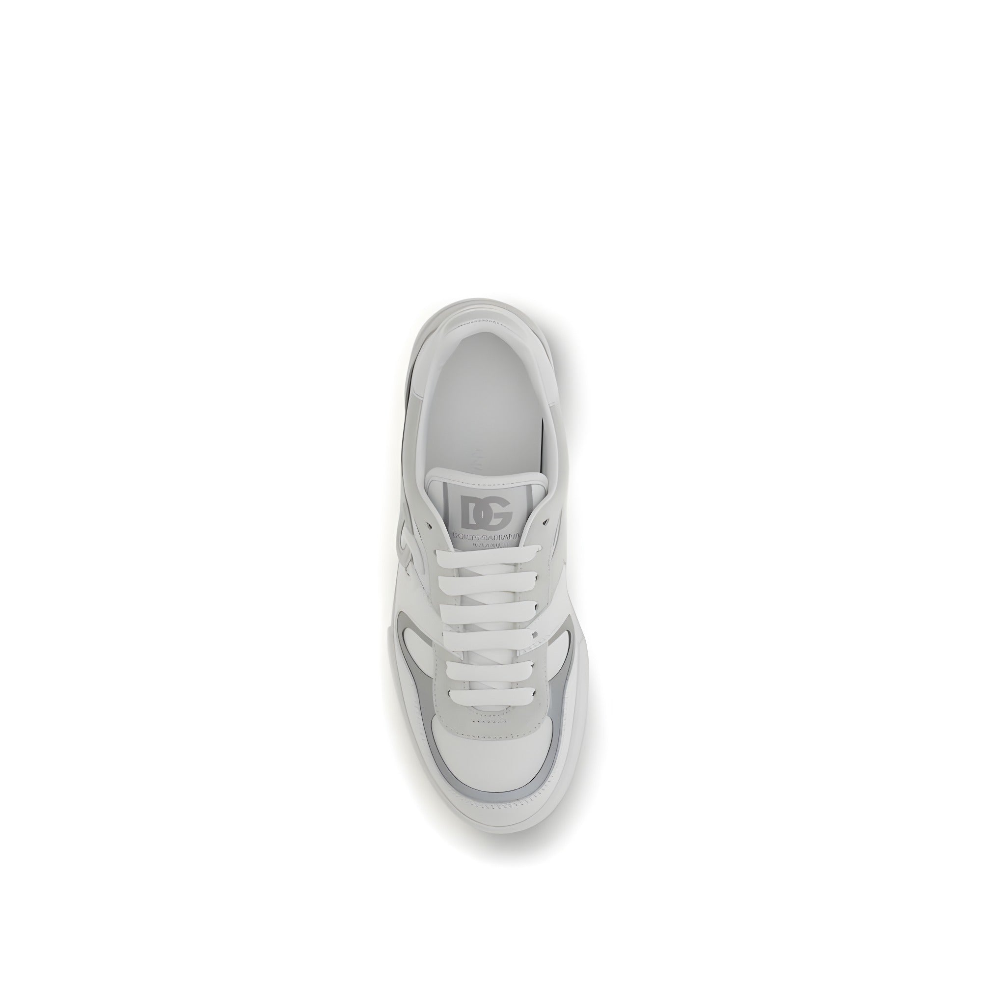 Dolce & Gabbana White Calf Leather Low Top Sneakers