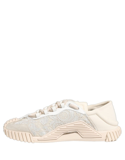 Dolce & Gabbana White Lace NS1 Low Top Sneakers