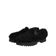 Chaussures Dolce & Gabbana Homme Mocassins en Cuir Noir et Fourrure