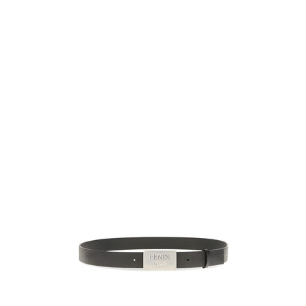 Fendi Black Calf Leather Regular Belt