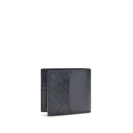 Fendi Blue Calf Leather Wallet