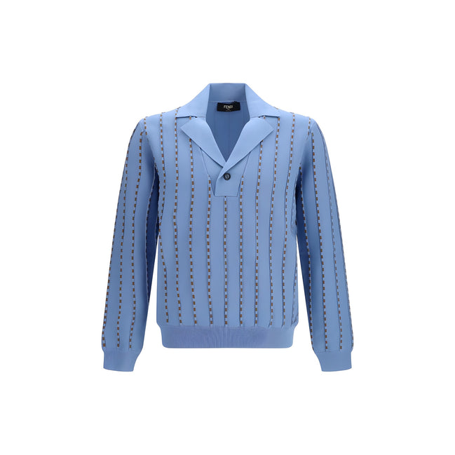 Fendi Blue Cotton Sweatshirt