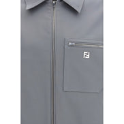 Fendi Gray Cotton Shell Jacket