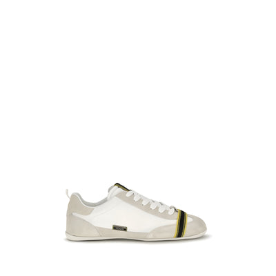 Fendi Gray Leather Athletic Sneakers