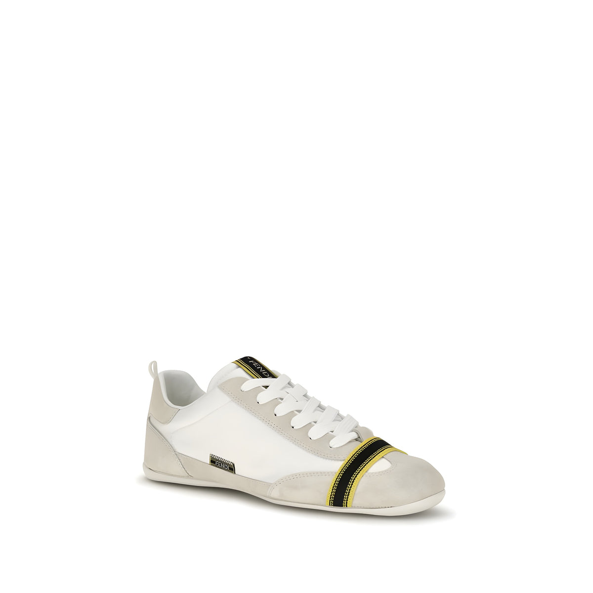 Fendi Gray Leather Athletic Sneakers