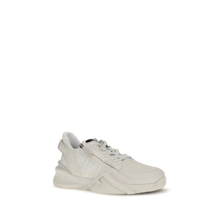 Fendi White Leather Athletic Sneakers