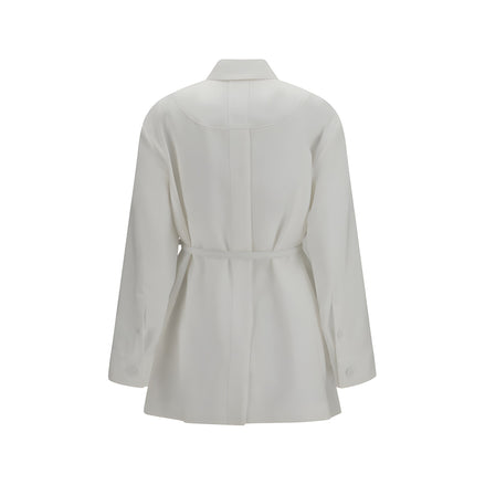 Fendi White Linen Belted Jacket