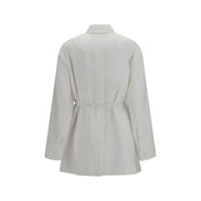 Fendi White Linen Belted Jacket