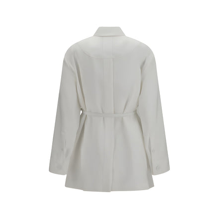 Fendi White Linen Belted Jacket