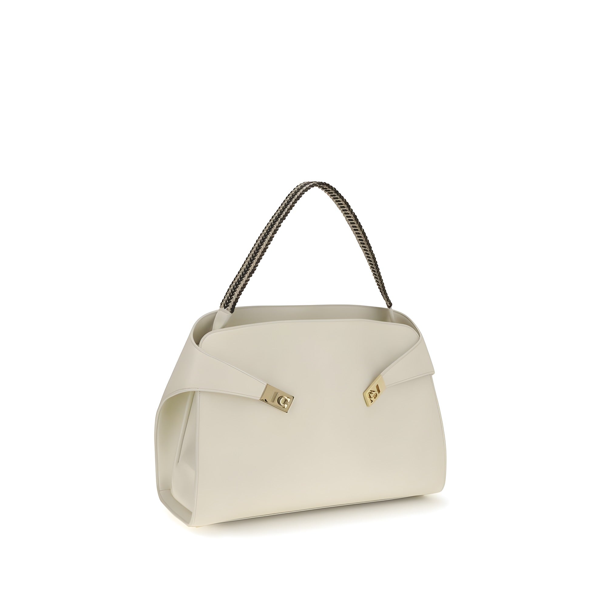 Ferragamo Beige Calf Leather Shoulder Bag