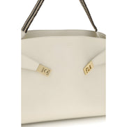 Ferragamo Beige Calf Leather Shoulder Bag