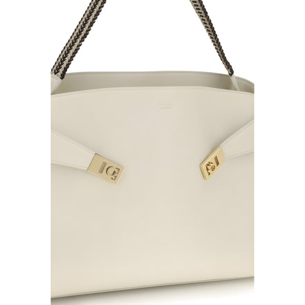 Ferragamo Beige Calf Leather Shoulder Bag