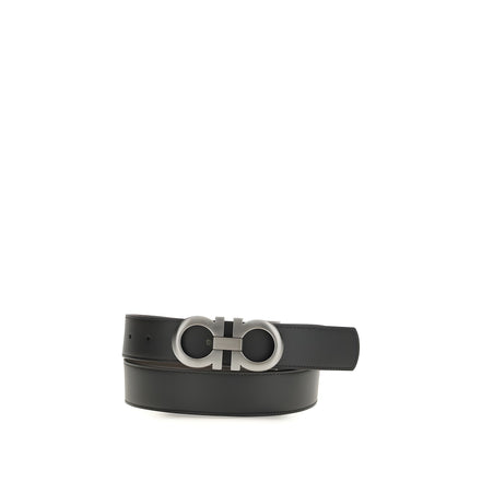 Ferragamo Black Calf Leather Belt