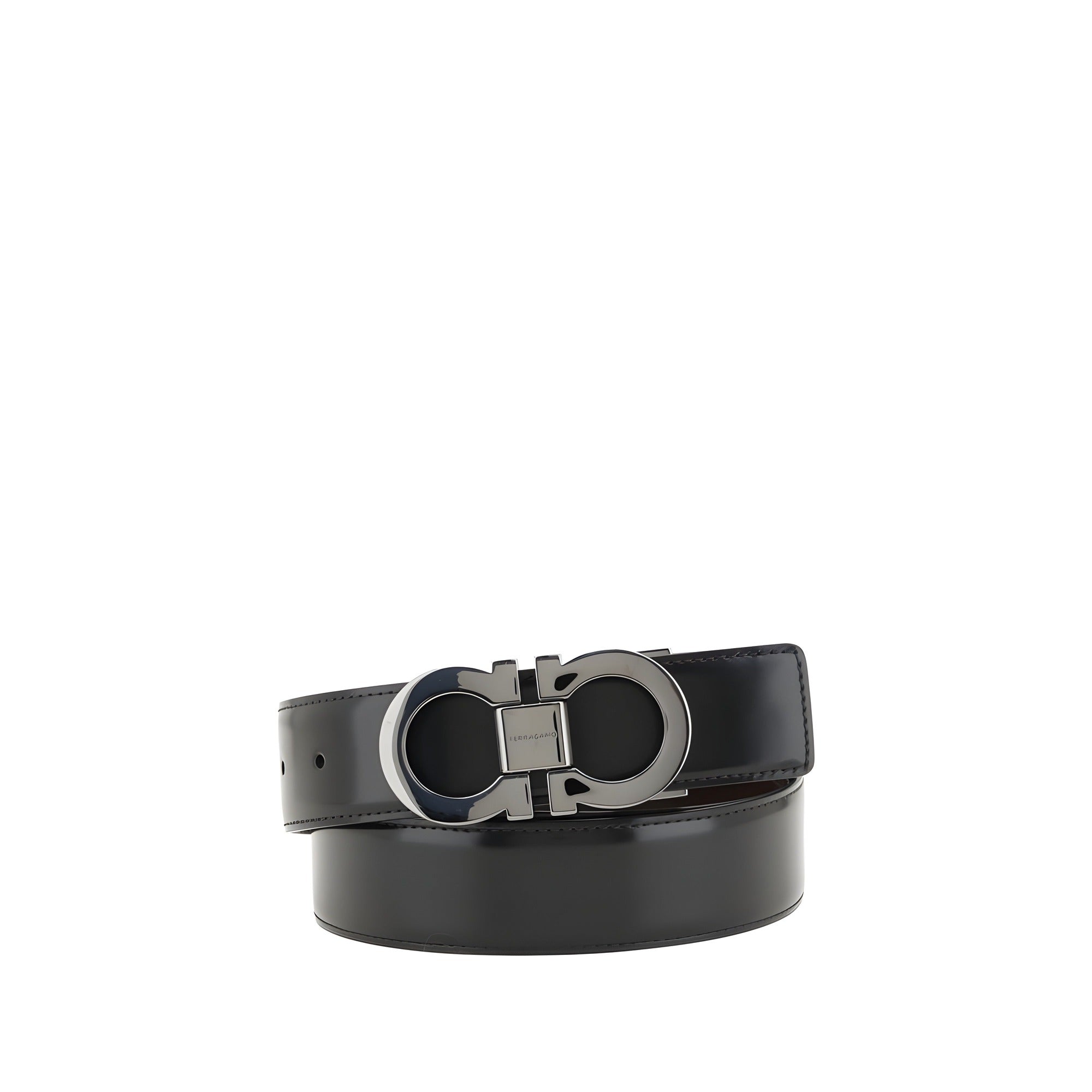 Ferragamo Black Calf Leather Belt