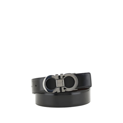 Ferragamo Black Calf Leather Belt