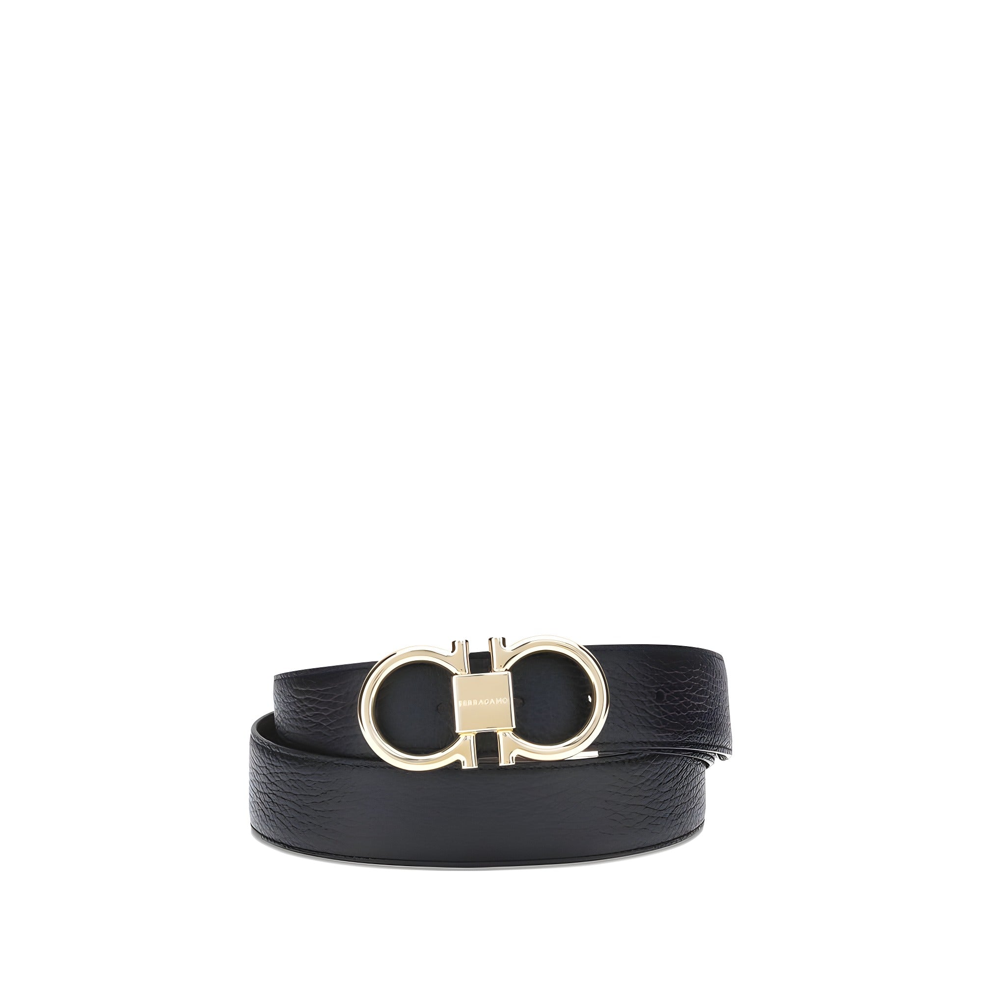 Ferragamo Black Calf Leather Belt