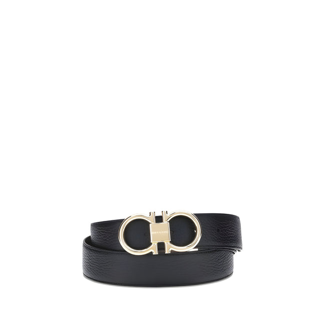 Ferragamo Black Calf Leather Belt