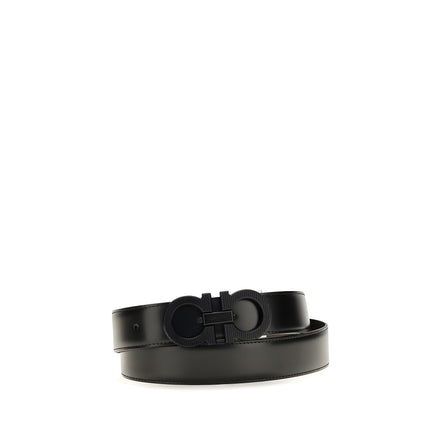 Ferragamo Black Calf Leather Regular Belt