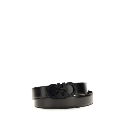 Ferragamo Black Calf Leather Regular Belt