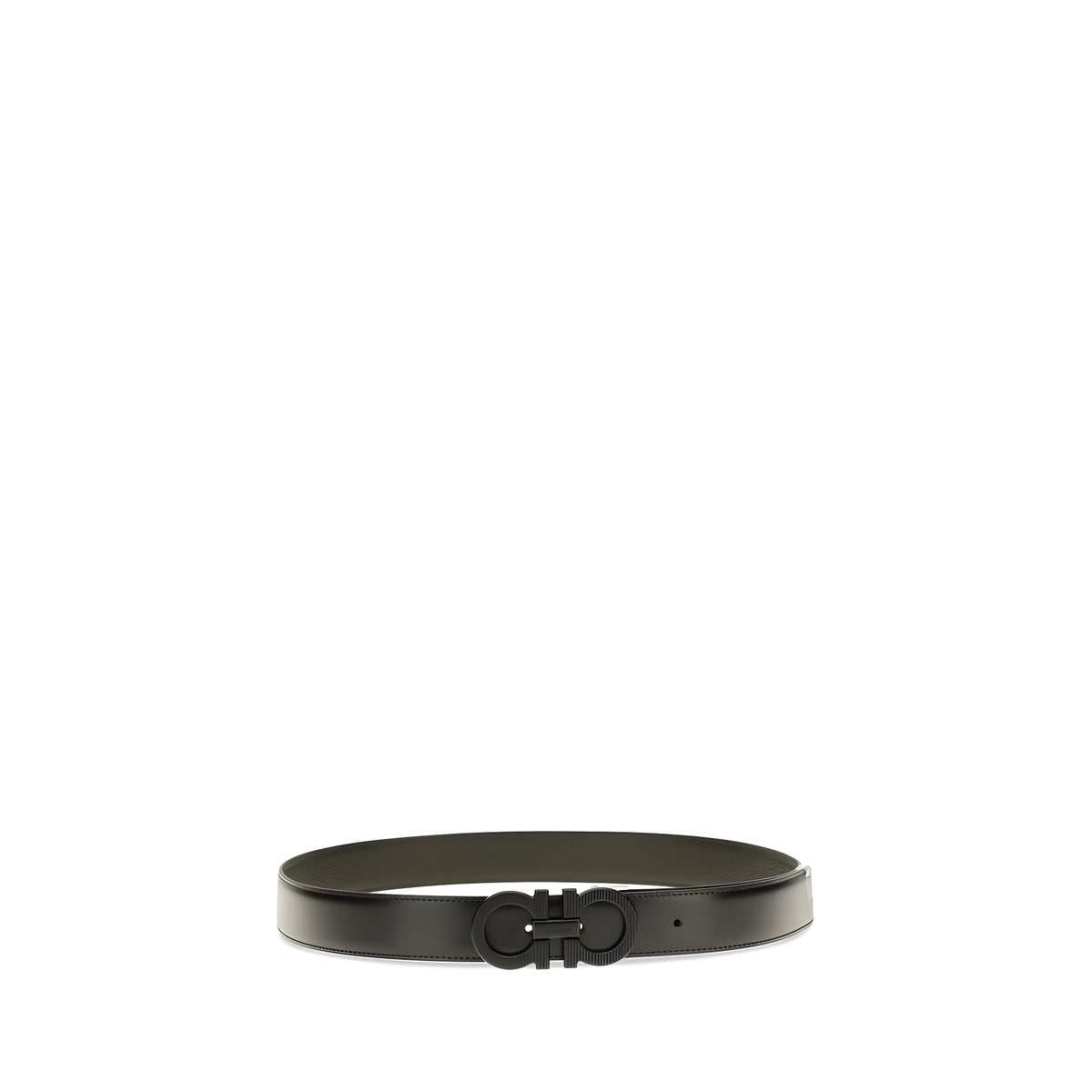Ferragamo Black Calf Leather Regular Belt