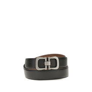 Ferragamo Black Gancini Belt 3.5cm