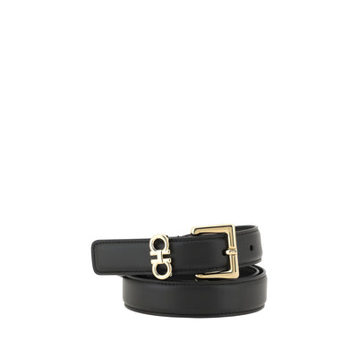 Ferragamo Black Leather Regular Belt