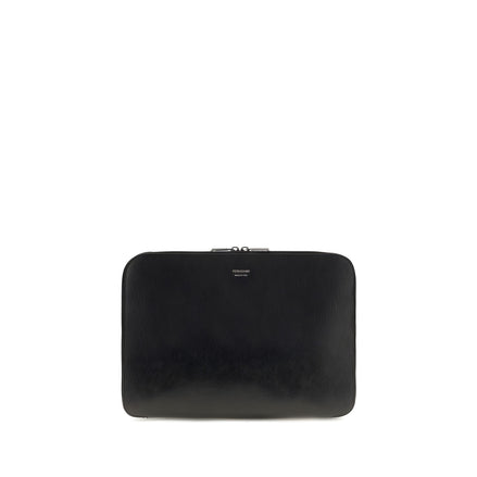 Ferragamo Black Calf Leather Shoulder Bag