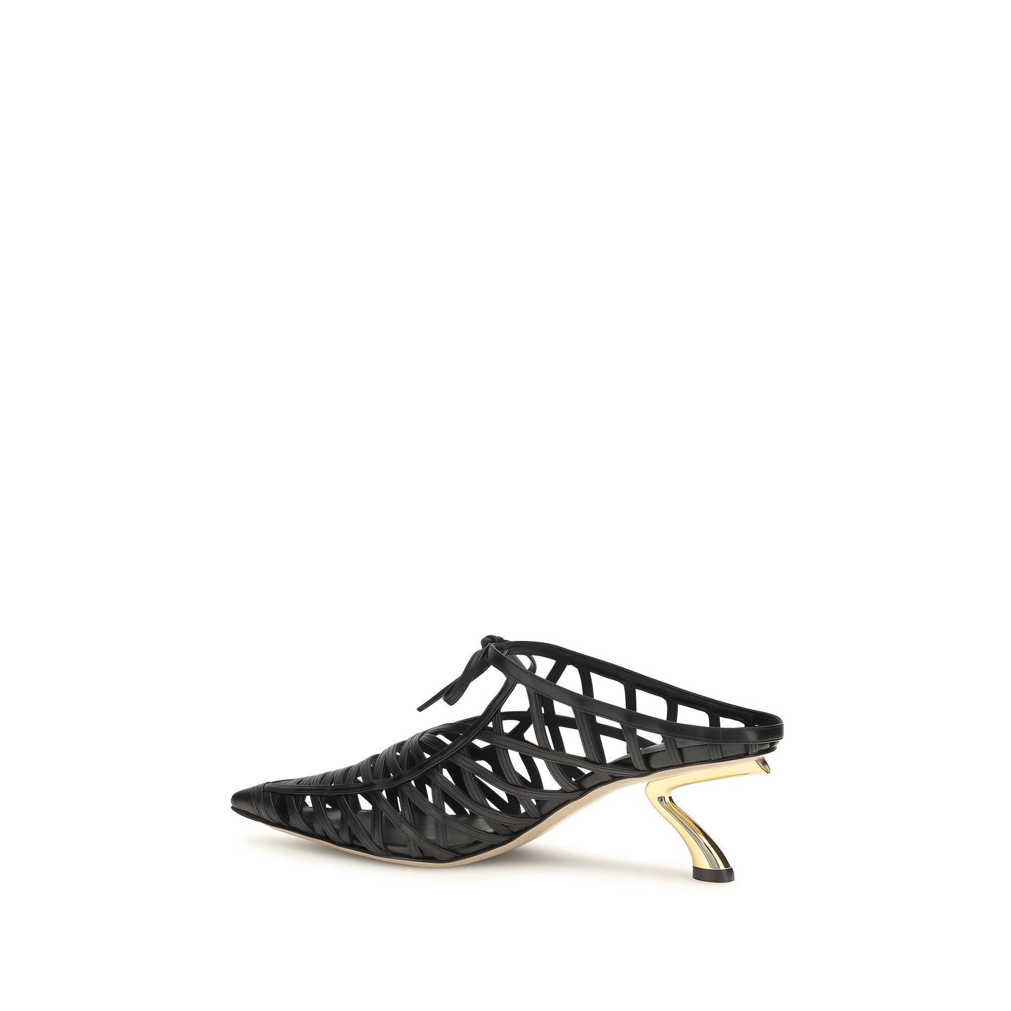 Ferragamo Black Calf Leather Mules