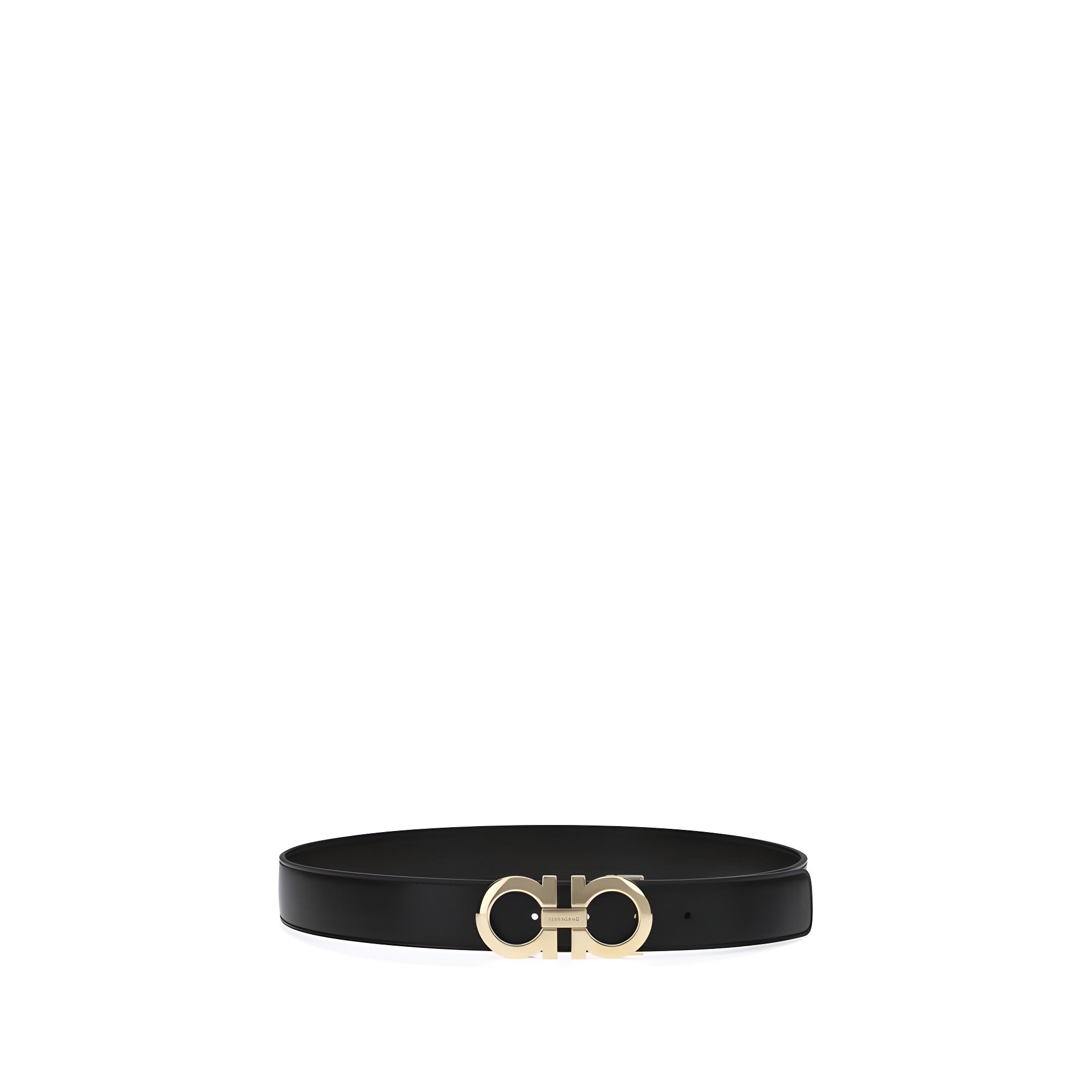 Ferragamo Black Calf Leather Regular Belt