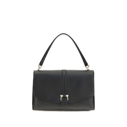 Ferragamo Black Calf Leather Shoulder Bag