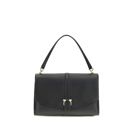 Ferragamo Black Calf Leather Shoulder Bag