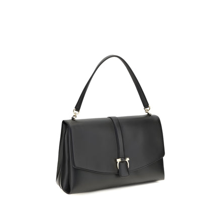 Ferragamo Black Calf Leather Shoulder Bag