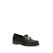 Ferragamo Black Calf Leather Slip-On Loafers