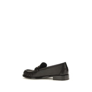 Ferragamo Black Calf Leather Slip-On Loafers