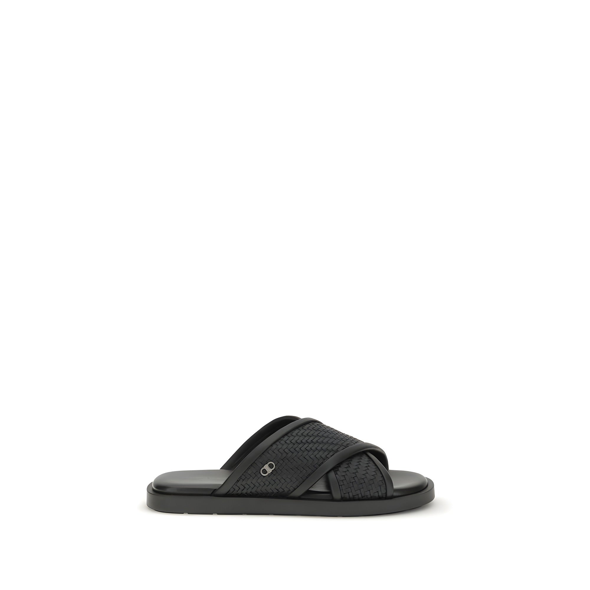 Ferragamo Black Flat Sandals