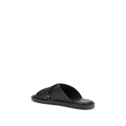 Ferragamo Black Flat Sandals