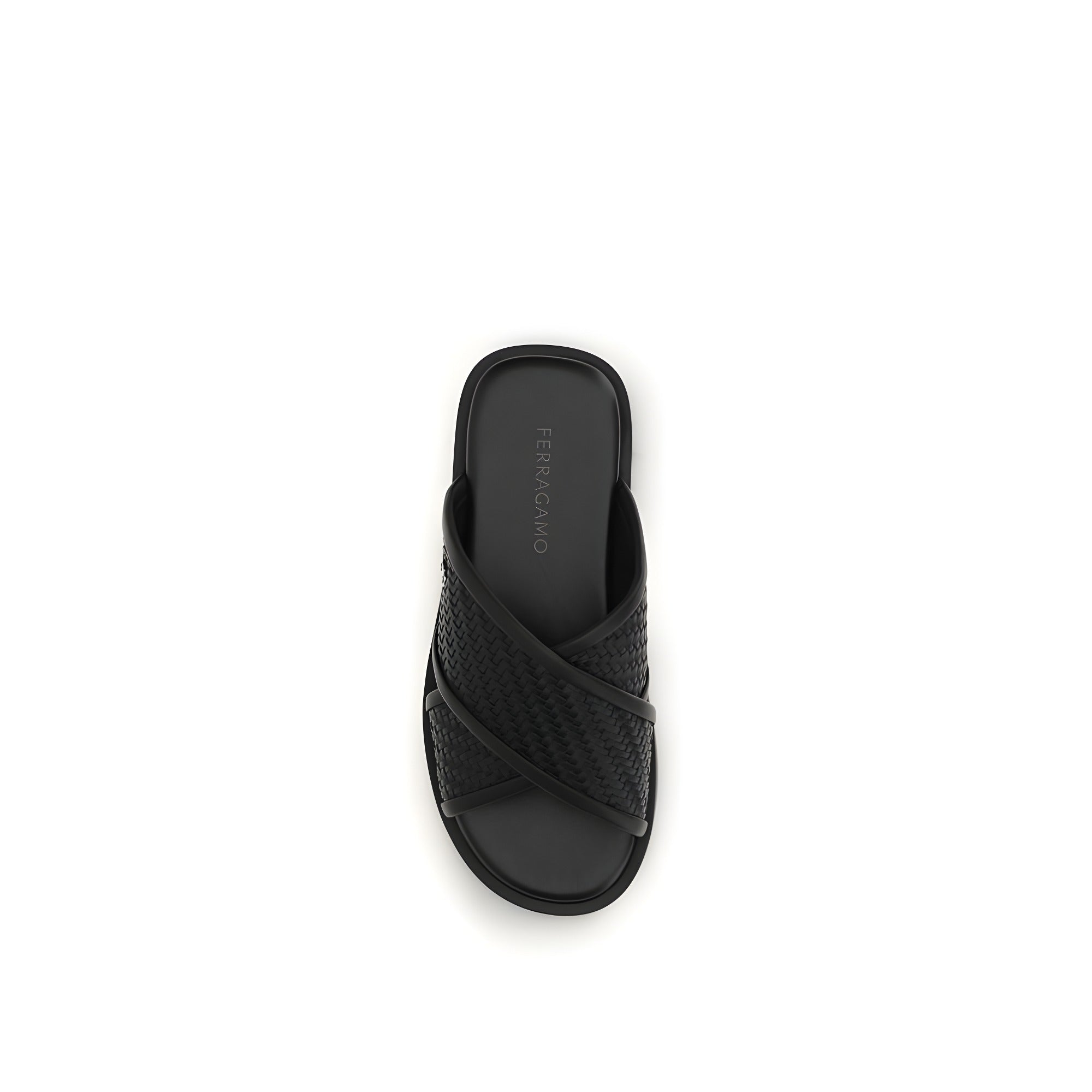 Ferragamo Black Flat Sandals