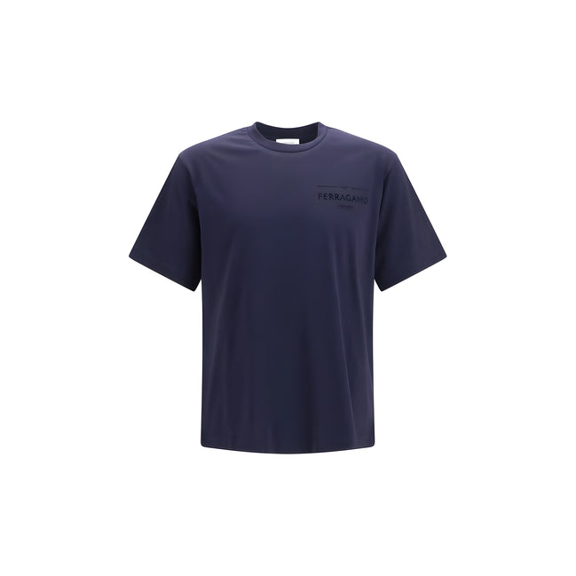 Ferragamo Blue Cotton T-Shirt