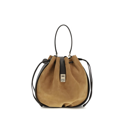 Ferragamo Brown Leather Bucket Bag