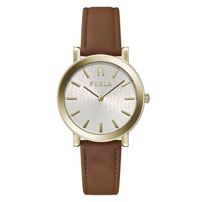 Furla Brown Leather Dress Watch