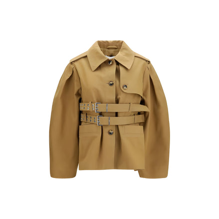 Ganni Beige Cotton Full-Length Jacket