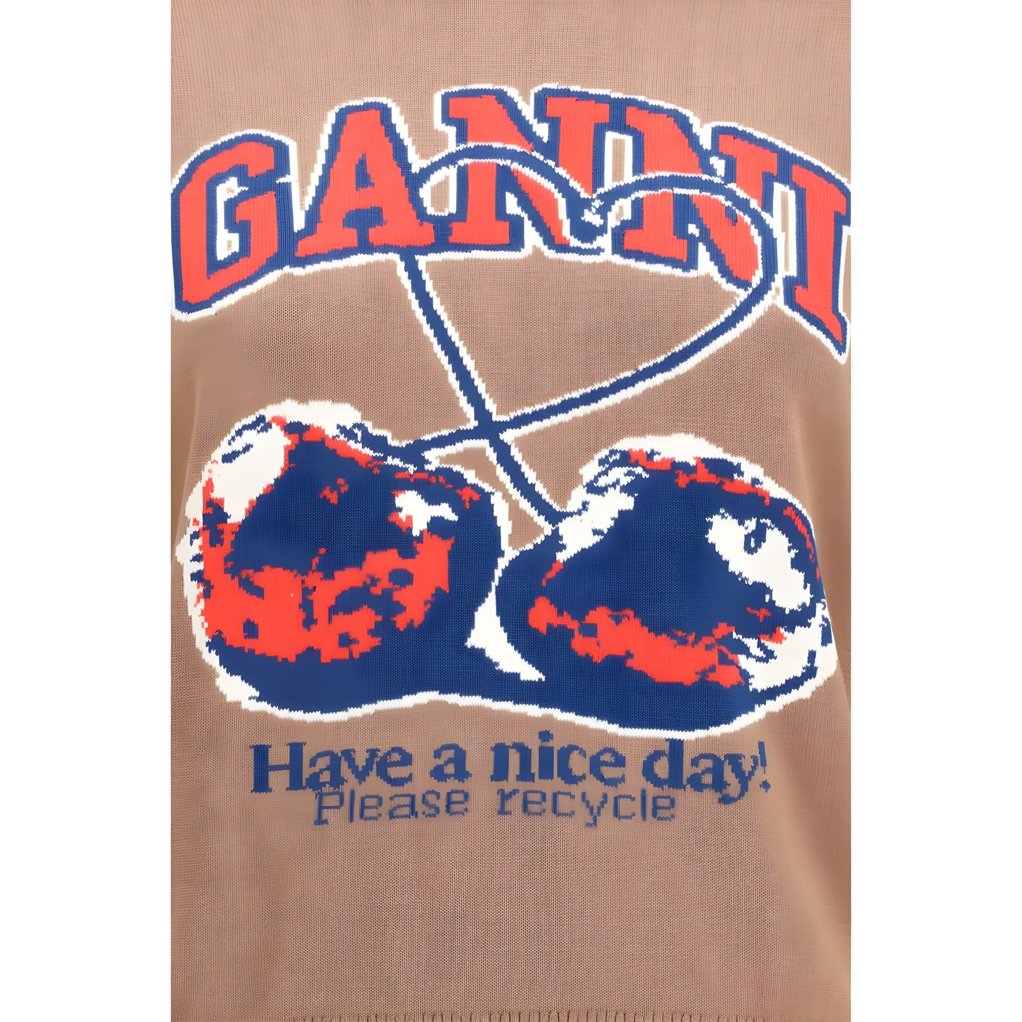 Ganni Beige Cotton Sweatshirt