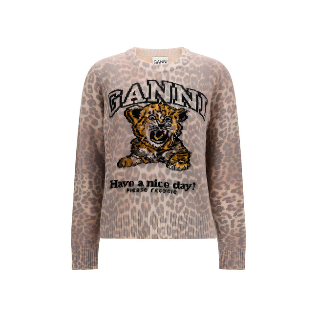 Ganni Beige Wool Sweatshirt