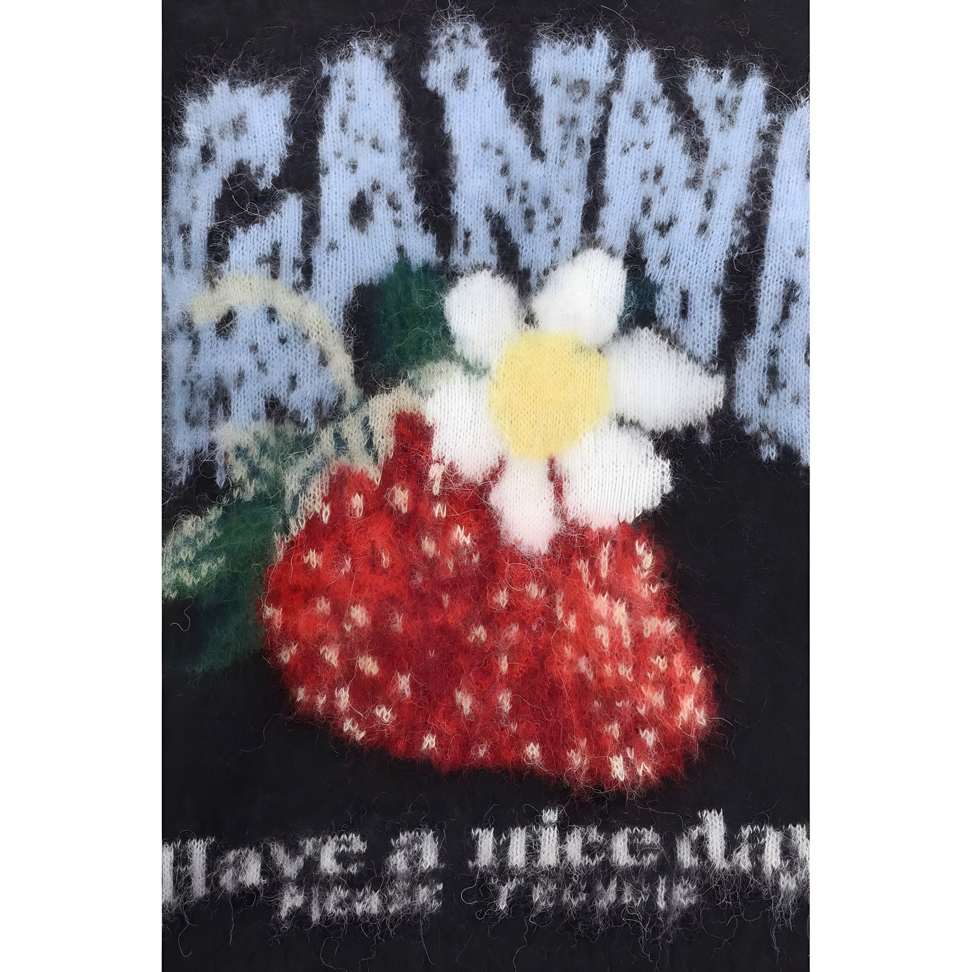 Ganni Black Alpaca Vicugna Pacos T-Shirt