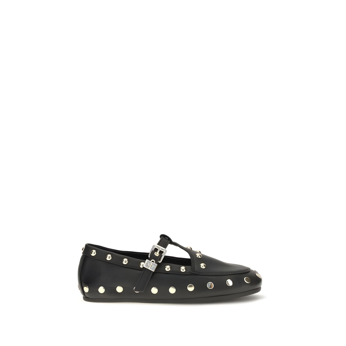 Ganni Black Recycled Polyester Ballet Flats