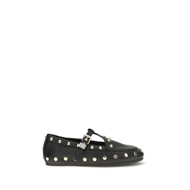 Ganni Black Recycled Polyester Ballet Flats