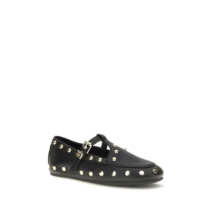 Ganni Black Recycled Polyester Ballet Flats