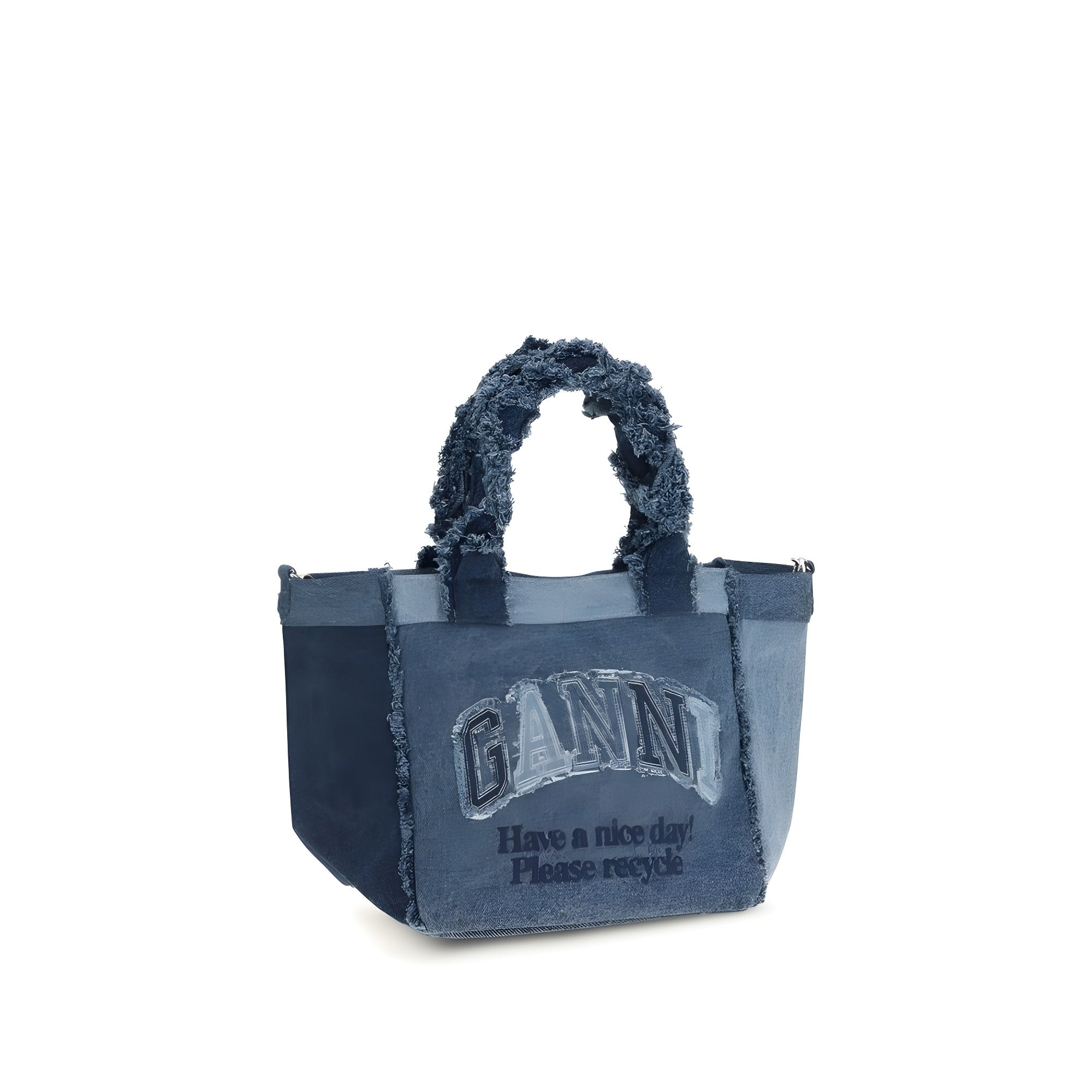 Ganni Blue Cotton Handbag