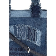 Ganni Blue Cotton Handbag