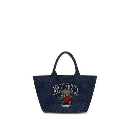Ganni Blue Cotton Shoulder Bag